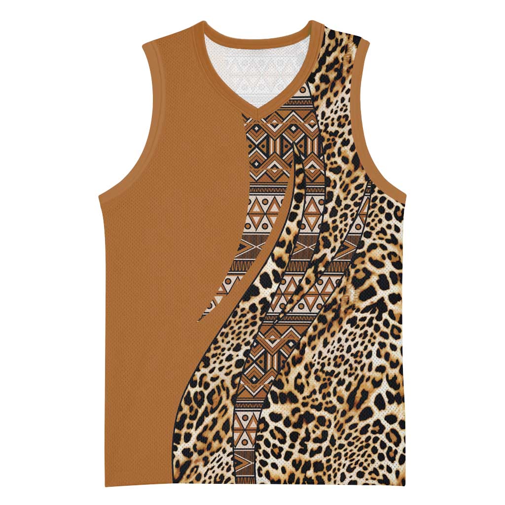 Afro Leopard Mix Native Tribal Pattern Basketball Jersey LT9