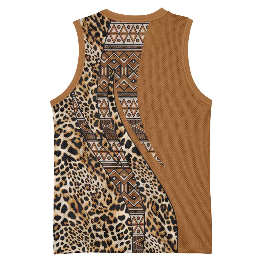 Afro Leopard Mix Native Tribal Pattern Basketball Jersey LT9