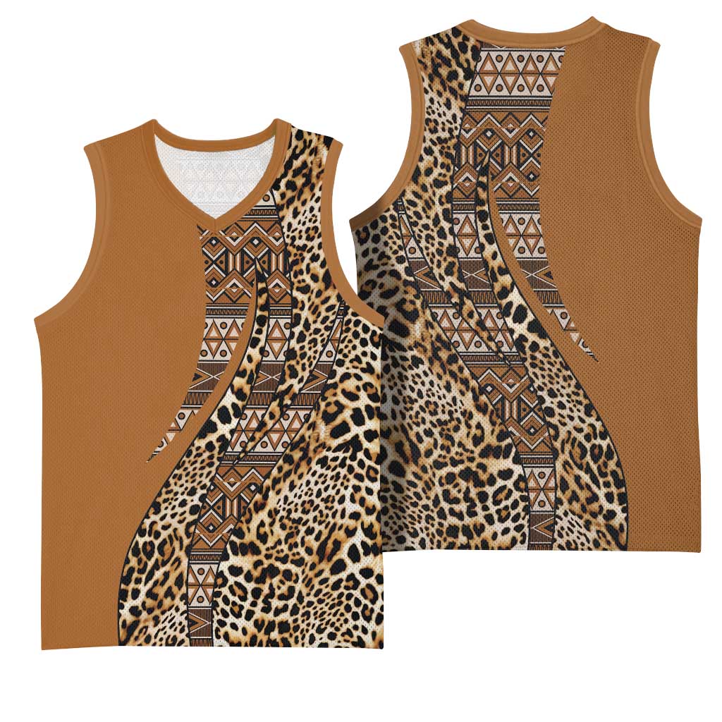Afro Leopard Mix Native Tribal Pattern Basketball Jersey LT9