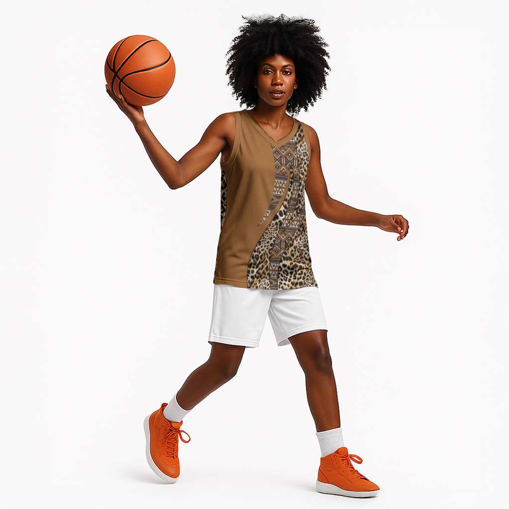 Afro Leopard Mix Native Tribal Pattern Basketball Jersey LT9