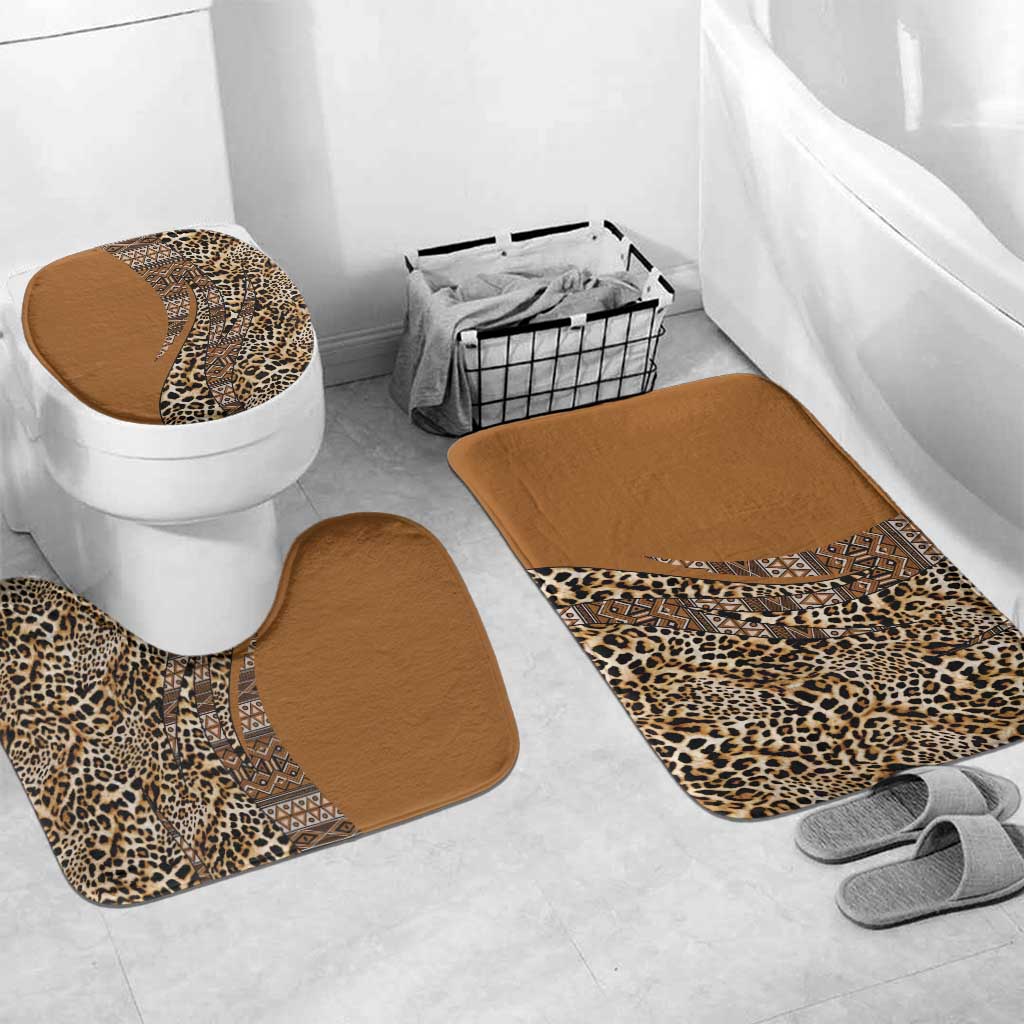 Africa Leopard Mix Native Tribal Pattern Bathroom Set