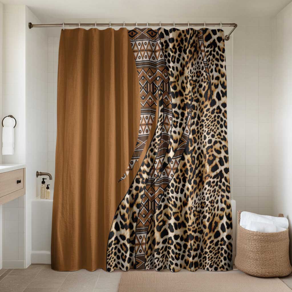 Africa Leopard Mix Native Tribal Pattern Bathroom Set