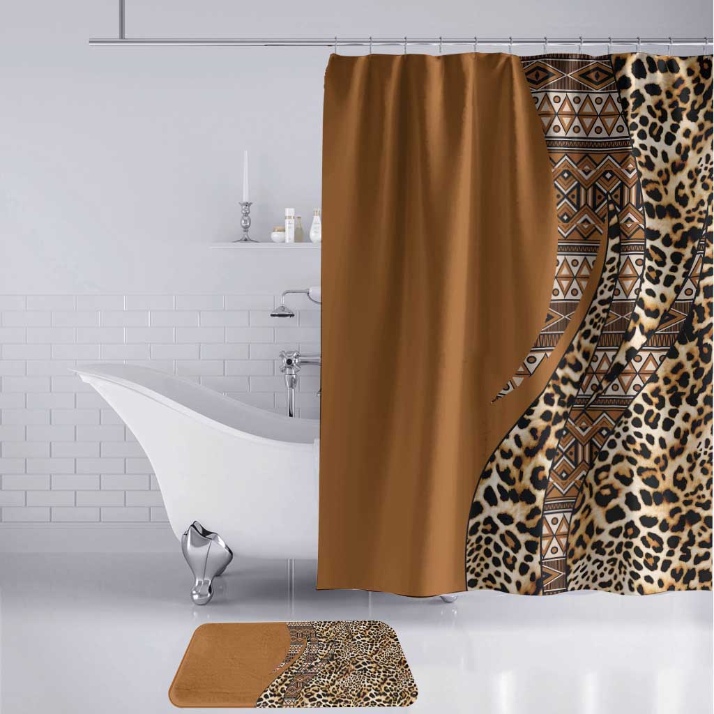 Africa Leopard Mix Native Tribal Pattern Bathroom Set