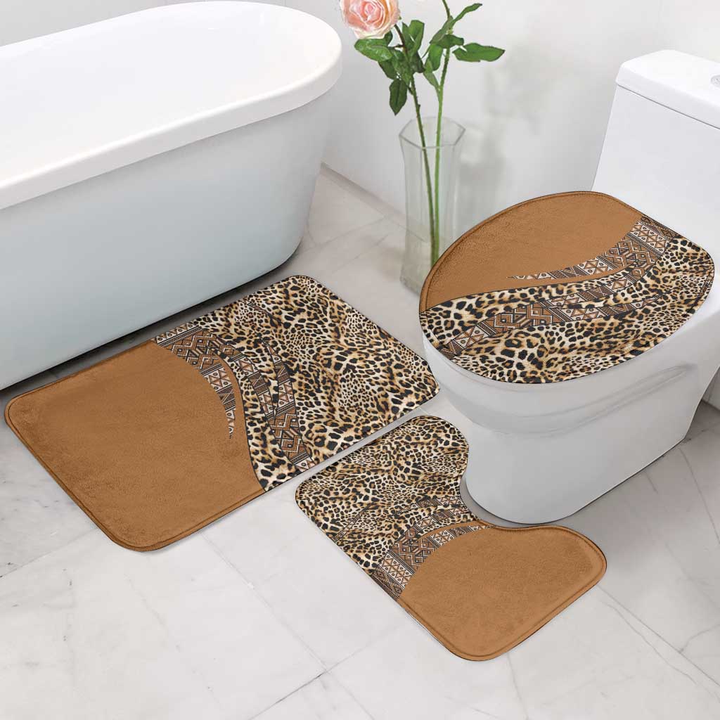 Africa Leopard Mix Native Tribal Pattern Bathroom Set