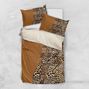 Afro Leopard Mix Native Tribal Pattern Bedding Set