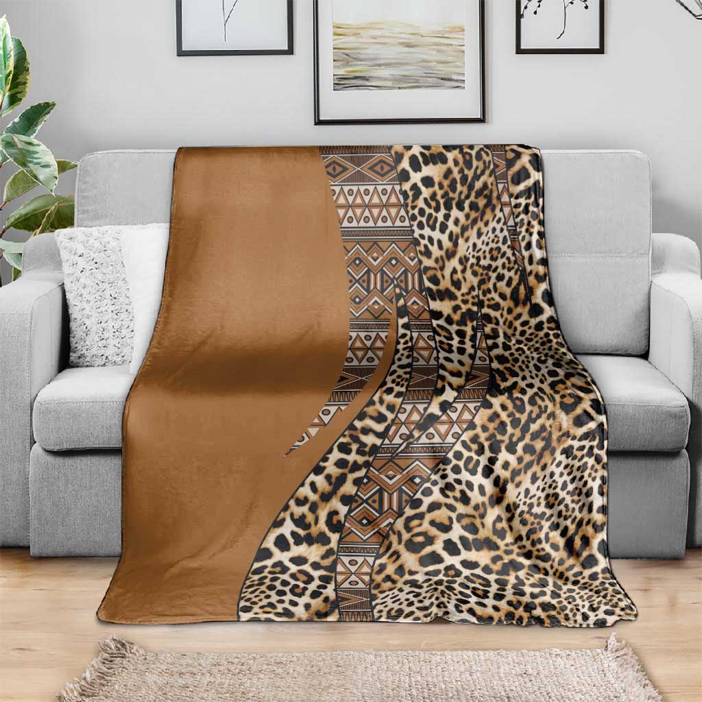 Afro Leopard Mix Native Tribal Pattern Blanket
