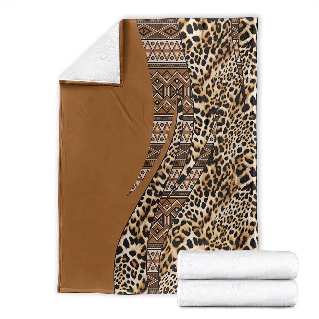 Afro Leopard Mix Native Tribal Pattern Blanket