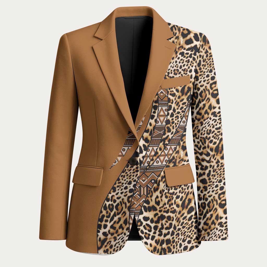 Africa Leopard Mix Native Tribal Pattern Blazer