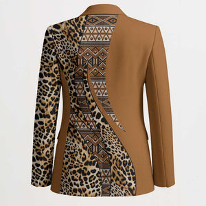 Africa Leopard Mix Native Tribal Pattern Blazer