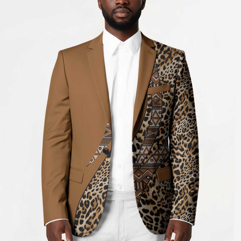Africa Leopard Mix Native Tribal Pattern Blazer