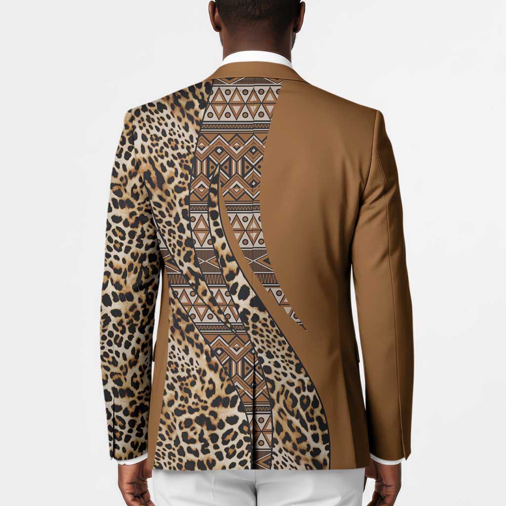 Africa Leopard Mix Native Tribal Pattern Blazer