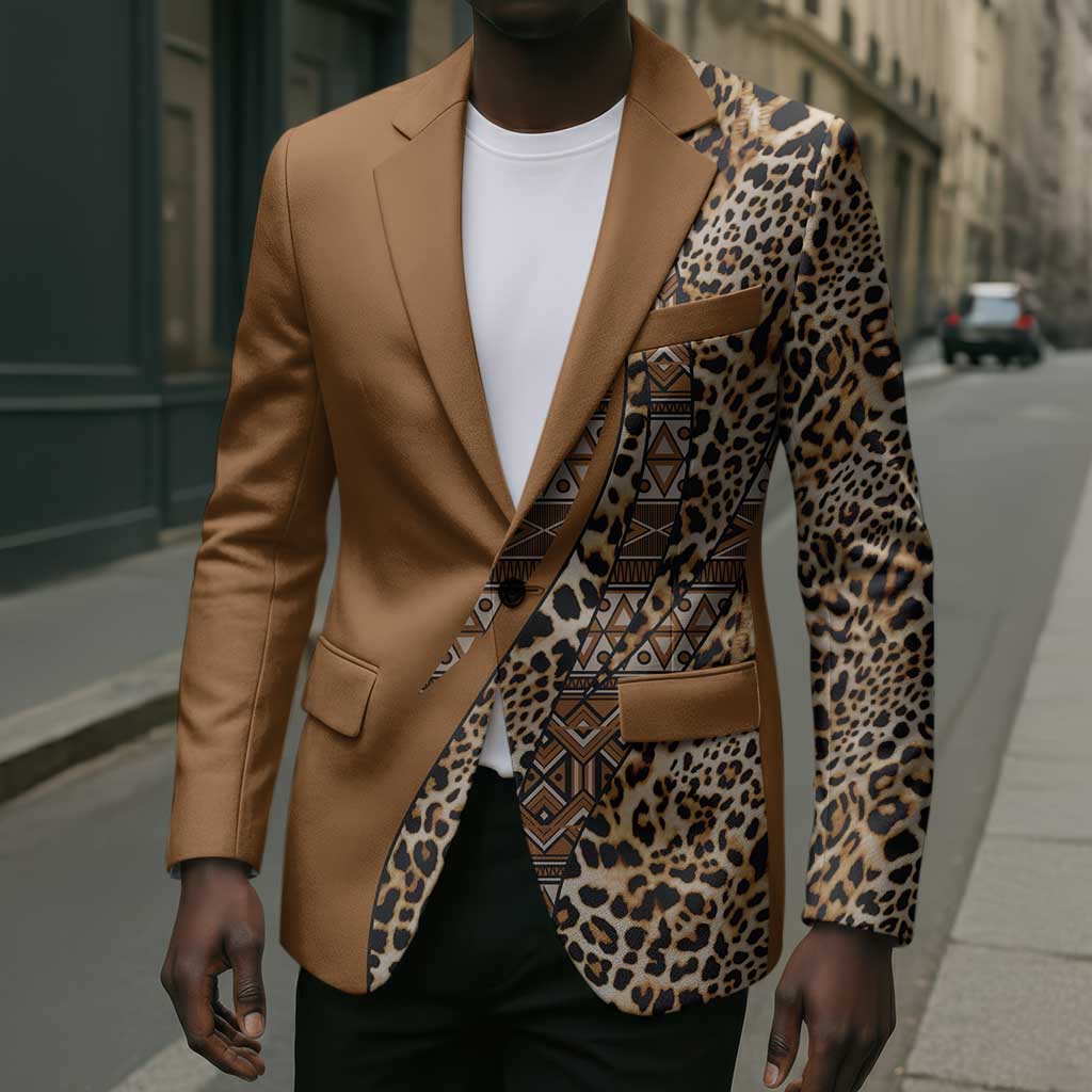Africa Leopard Mix Native Tribal Pattern Blazer