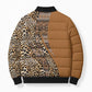 Africa Leopard Mix Native Tribal Pattern Bomber Puffer Jacket