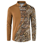 Africa Leopard Mix Native Tribal Pattern Button Sweatshirt