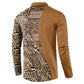 Africa Leopard Mix Native Tribal Pattern Button Sweatshirt