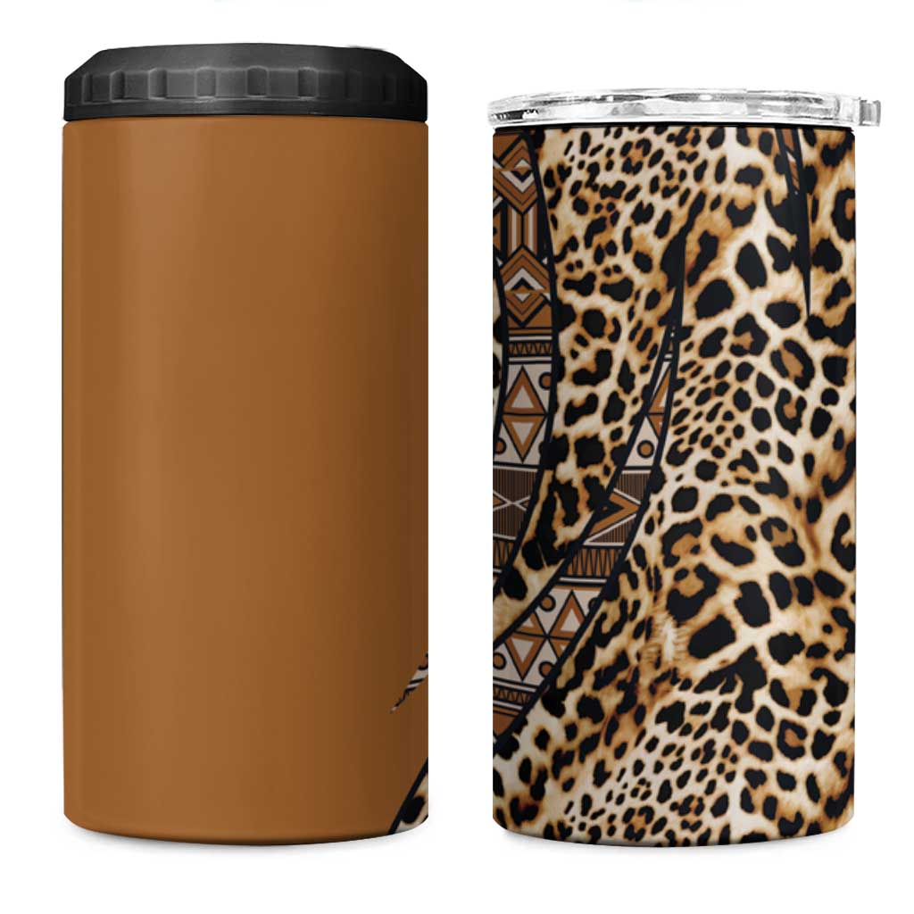 Afro Leopard Mix Native Tribal Pattern 4 in 1 Can Cooler Tumbler