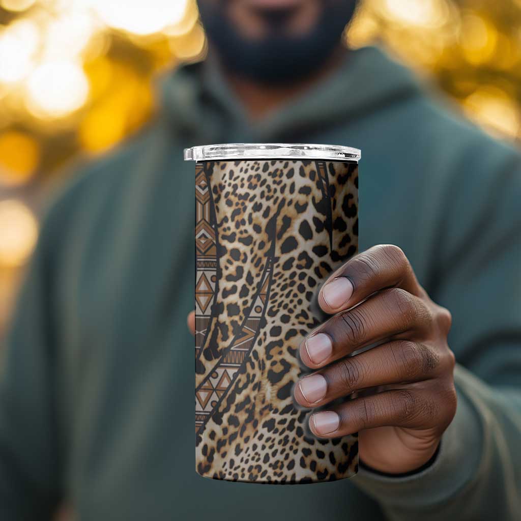 Afro Leopard Mix Native Tribal Pattern 4 in 1 Can Cooler Tumbler