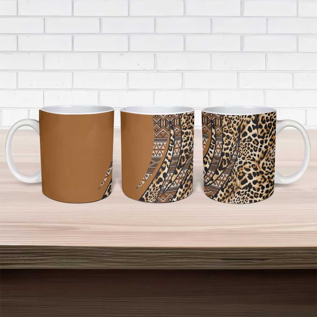 Africa Leopard Mix Native Tribal Pattern Ceramic Mug
