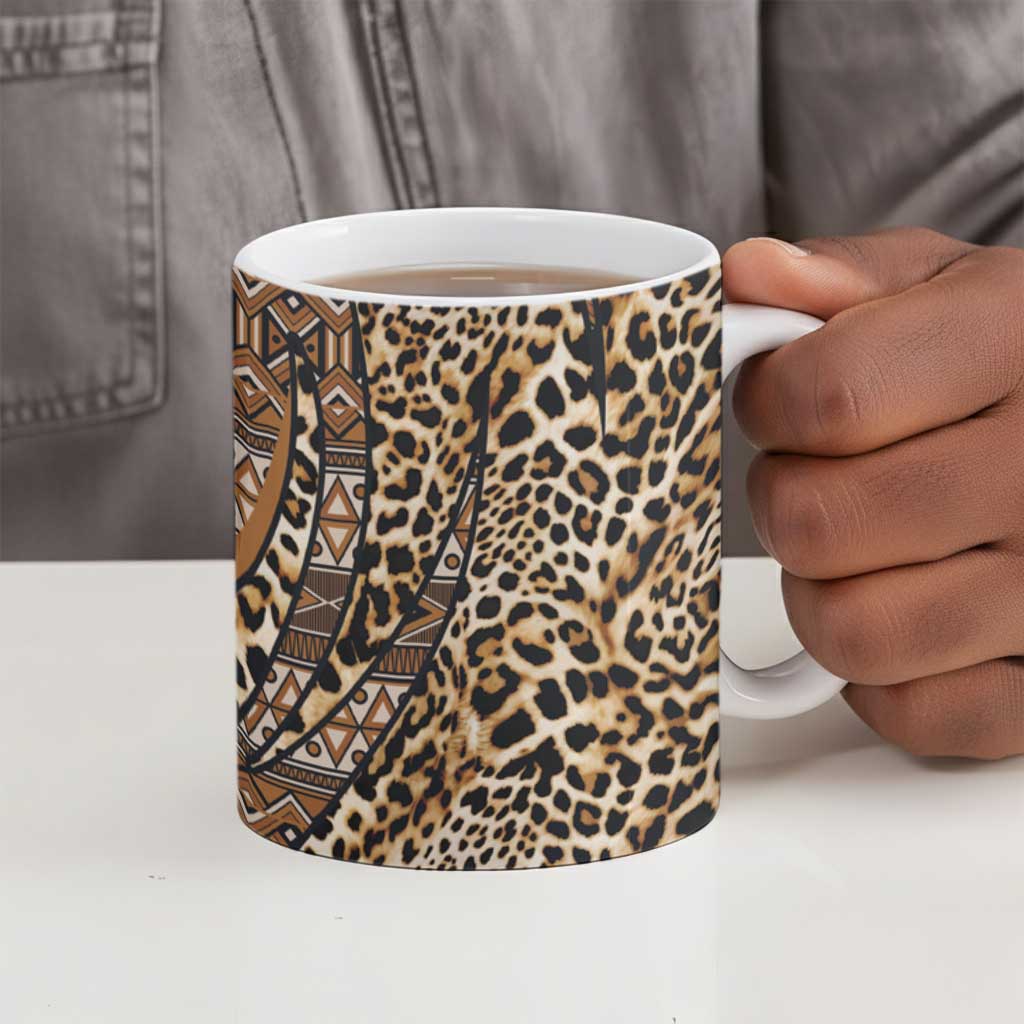 Africa Leopard Mix Native Tribal Pattern Ceramic Mug
