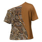 Africa Leopard Mix Native Tribal Pattern Cross Shoulder Shirt