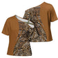 Africa Leopard Mix Native Tribal Pattern Cross Shoulder Shirt