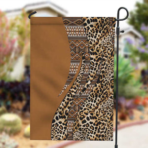 Afro Leopard Mix Native Tribal Pattern Garden Flag