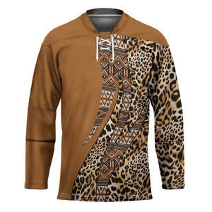 Africa Leopard Mix Native Tribal Pattern Hockey Jersey