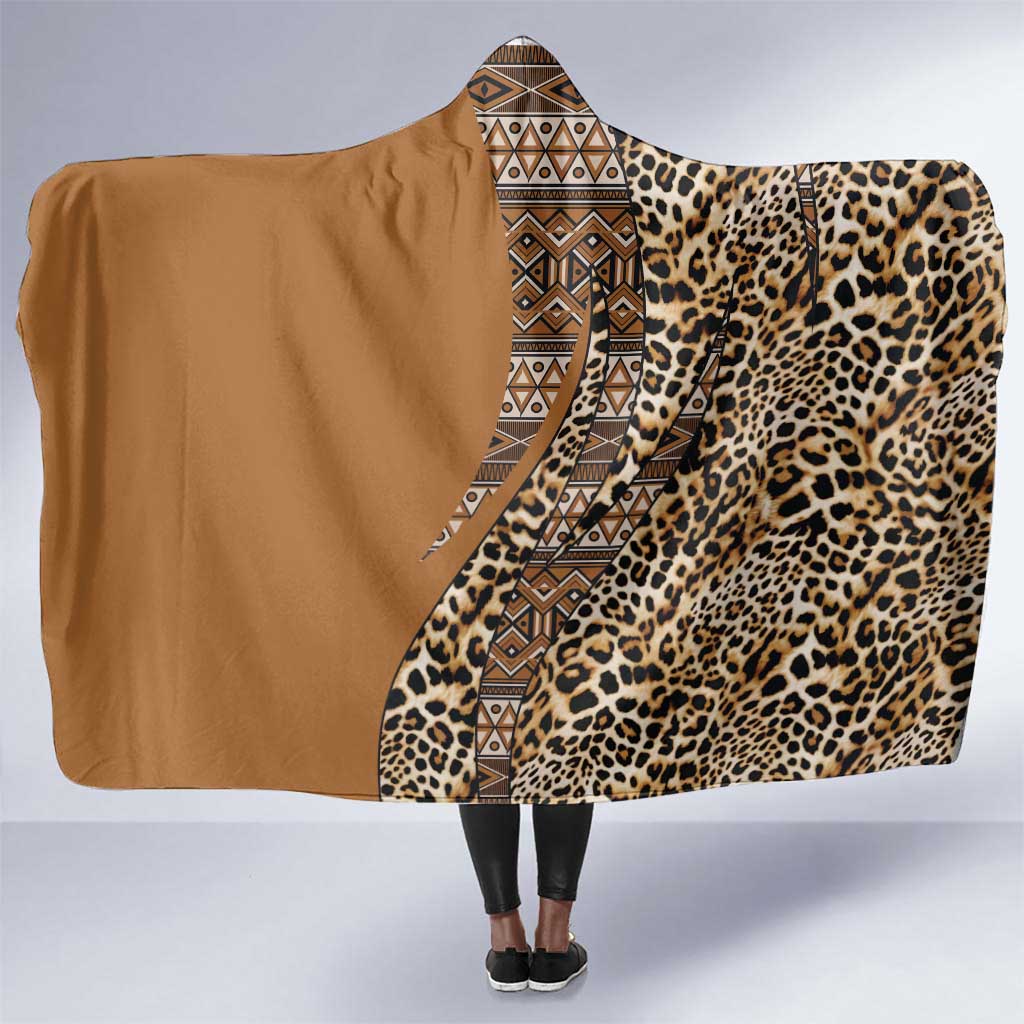 Afro Leopard Mix Native Tribal Pattern Hooded Blanket