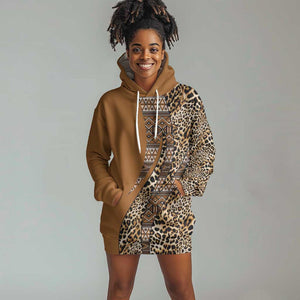 Afro Leopard Mix Native Tribal Pattern Hoodie Dress