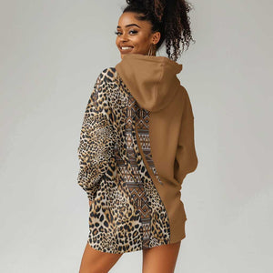 Afro Leopard Mix Native Tribal Pattern Hoodie Dress