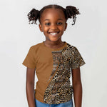 Afro Leopard Mix Native Tribal Pattern Kid T shirt