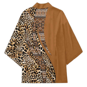 Africa Leopard Mix Native Tribal Pattern Kimono