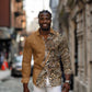 Afro Leopard Mix Native Tribal Pattern Long Sleeve Button Shirt