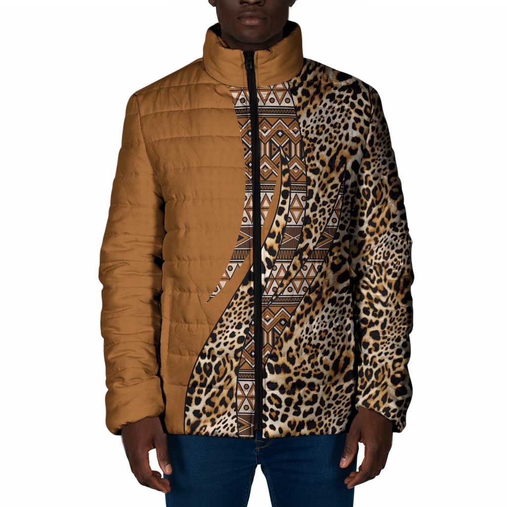 Africa Leopard Mix Native Tribal Pattern Padded Jacket