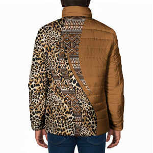 Africa Leopard Mix Native Tribal Pattern Padded Jacket