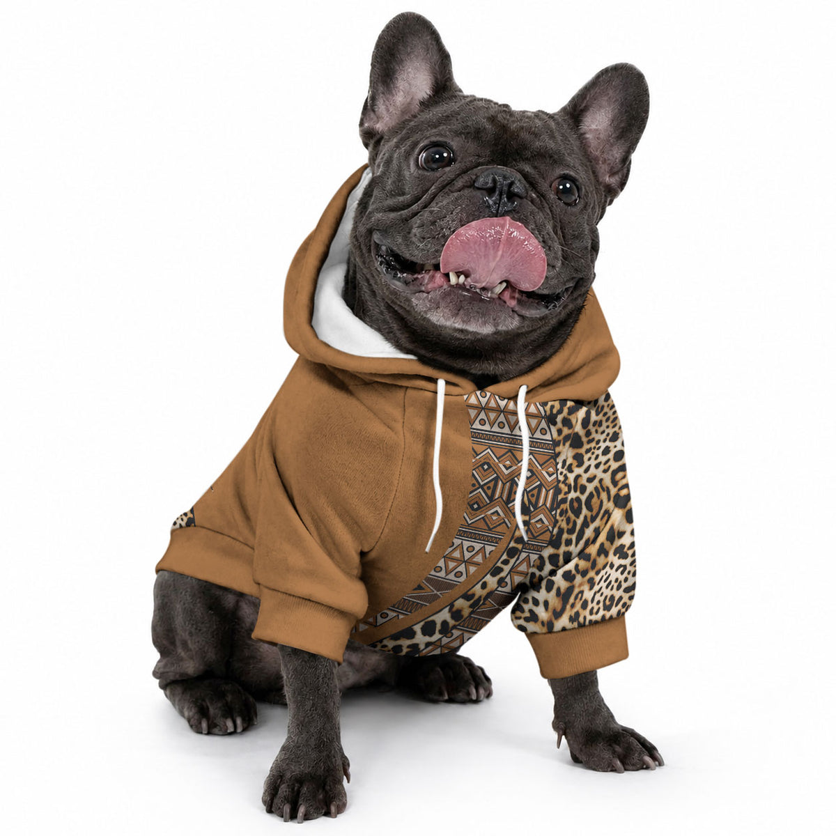 Africa Leopard Mix Native Tribal Pattern Pet Hoodie