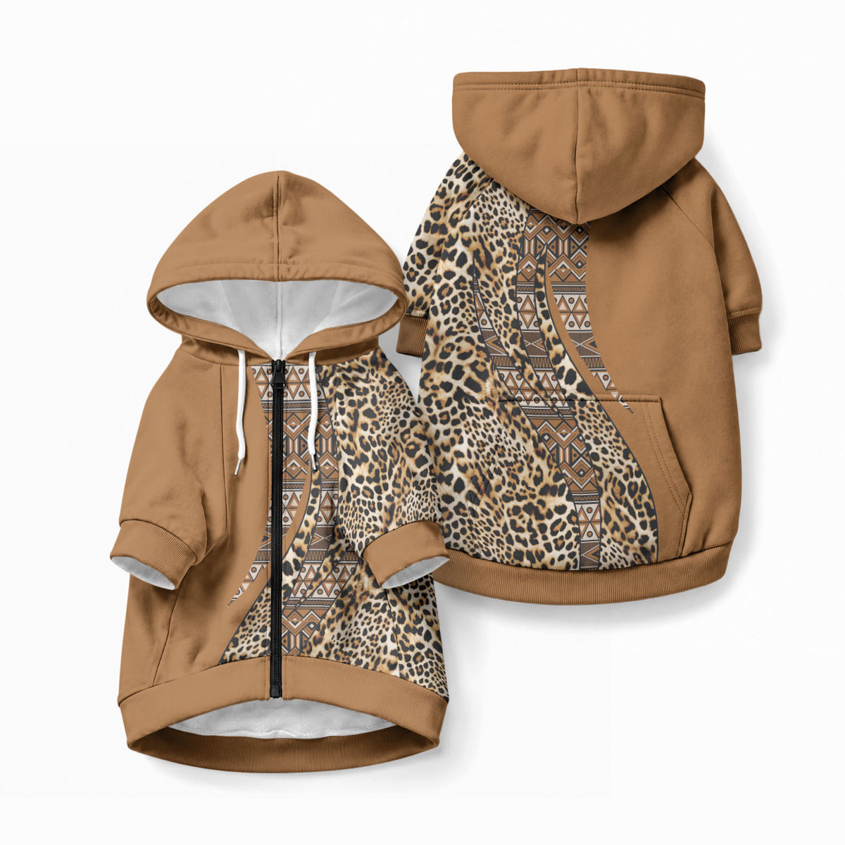 Africa Leopard Mix Native Tribal Pattern Pet Hoodie