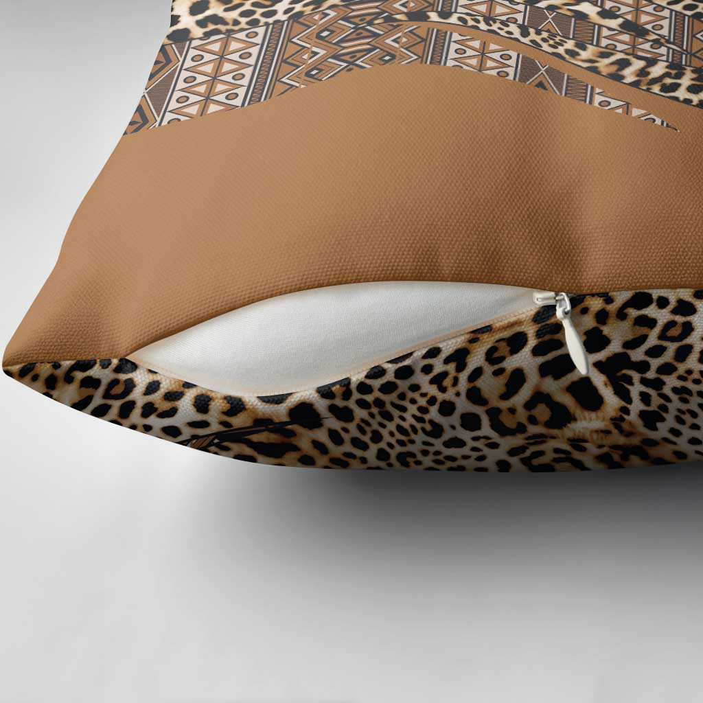 Africa Leopard Mix Native Tribal Pattern Pillow Cover