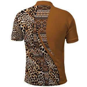 Afro Leopard Mix Native Tribal Pattern Polo Shirt