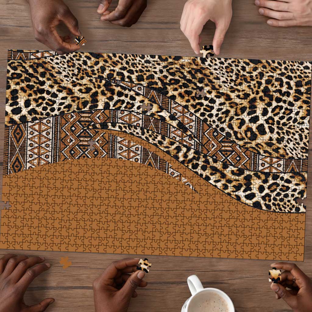 Africa Leopard Mix Native Tribal Pattern Puzzle