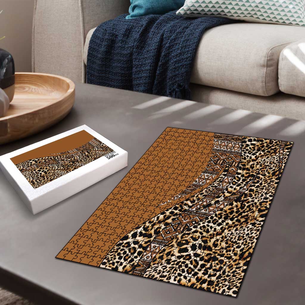 Africa Leopard Mix Native Tribal Pattern Puzzle