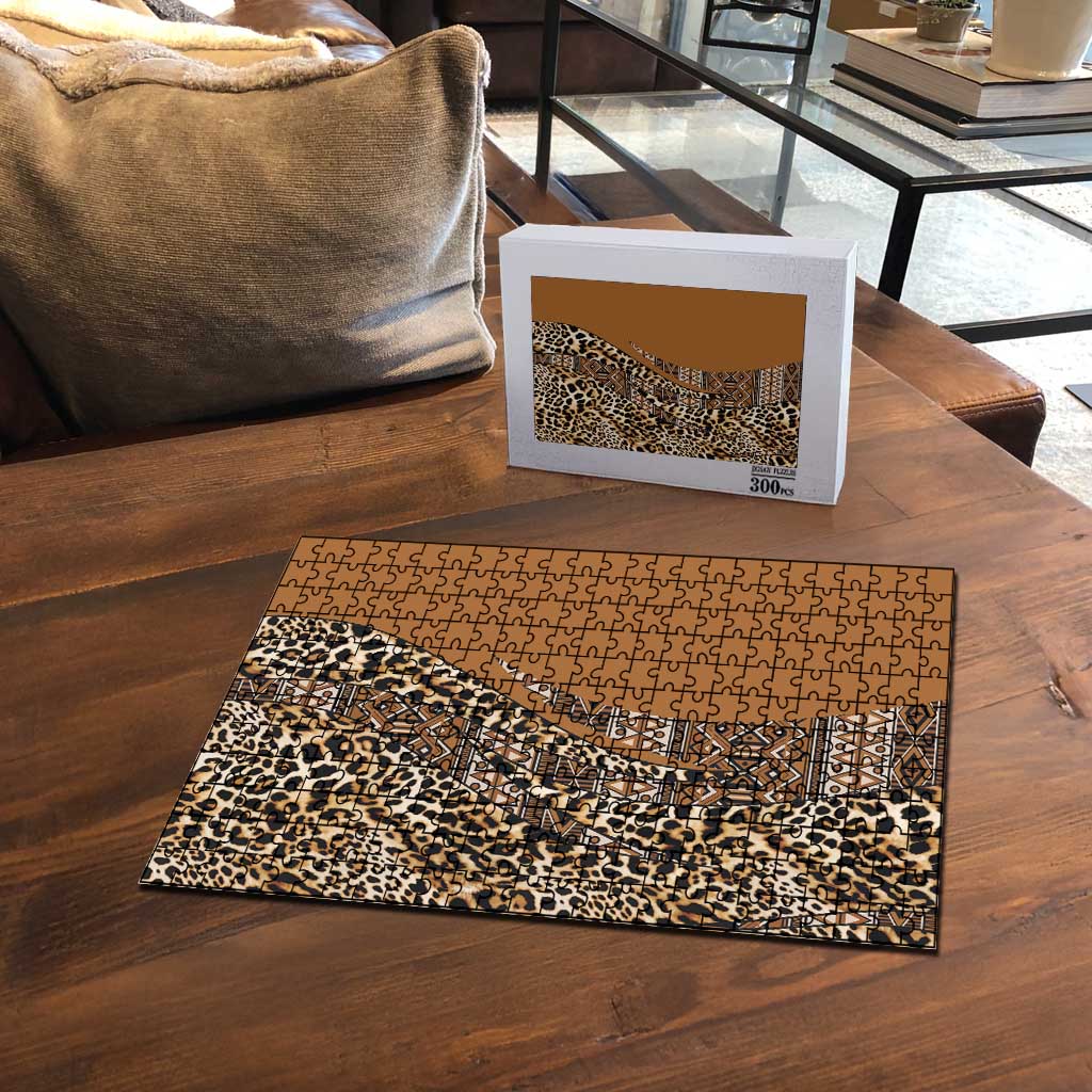 Africa Leopard Mix Native Tribal Pattern Puzzle