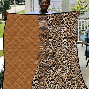 Afro Leopard Mix Native Tribal Pattern Quilt