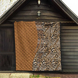 Afro Leopard Mix Native Tribal Pattern Quilt