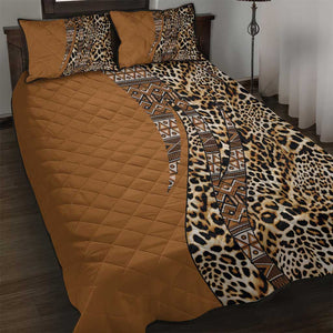 Afro Leopard Mix Native Tribal Pattern Quilt Bed Set