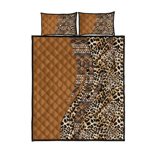 Afro Leopard Mix Native Tribal Pattern Quilt Bed Set