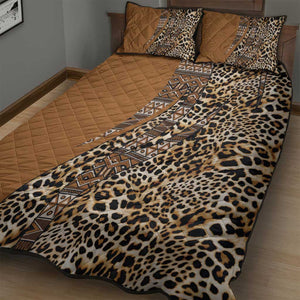 Afro Leopard Mix Native Tribal Pattern Quilt Bed Set