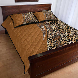 Afro Leopard Mix Native Tribal Pattern Quilt Bed Set