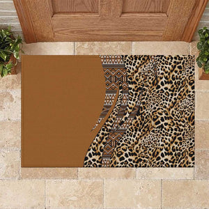 Afro Leopard Mix Native Tribal Pattern Rubber Doormat