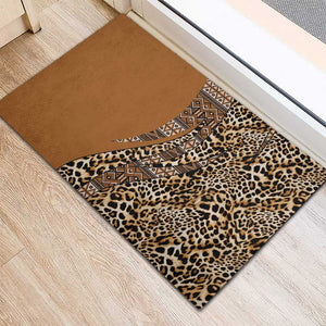 Afro Leopard Mix Native Tribal Pattern Rubber Doormat